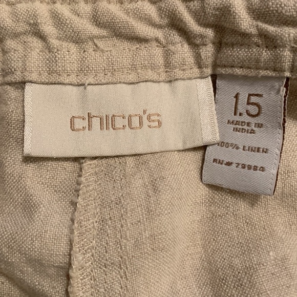 Linen Natural Rolled Hem Crops - Picture 10 of 14